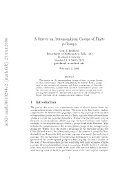A Survey on Automorphism Groups of Finite P-Groups