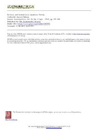 Definite and Semidefinite Quadratic Forms Author(S): Gerard Debreu Source: Econometrica, Vol