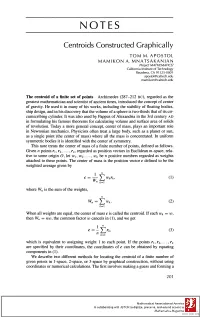 NOTES Centroids Constructed Graphically