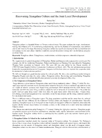 Recovering Xiangshan Culture and the Joint Local Development