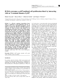 B-Myb Overcomes a P107-Mediated Cell Proliferation Block by Interacting with an N-Terminal Domain of P107