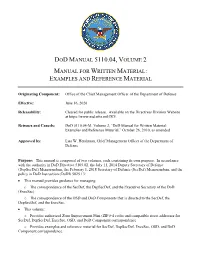 Dodm 5110.04, Volume 2, June 16, 2020