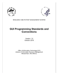 GUI Programming Standards and Conventions