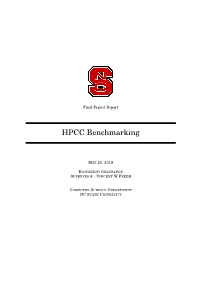 HPCC Benchmarking