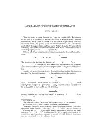 A Probabilistic Proof of Wallis's Formula for Π