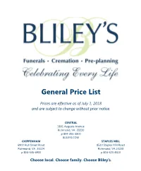 General Price List