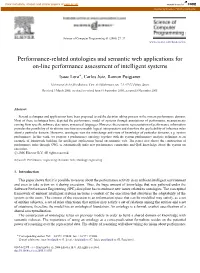 Performance-Related Ontologies and Semantic Web Applications