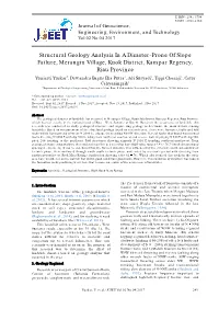 Structural Geology Analysis in a Disaster-Prone of Slope Failure