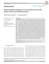 Testing Adaptive Hypotheses on the Evolution of Larval Life History in Acorn and Stalked Barnacles