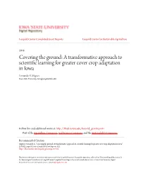 A Transformative Approach to Scientific Learning for Greater Cover Crop Adaptation in Iowa Fernando E