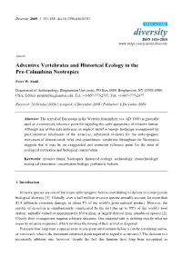 Adventive Vertebrates and Historical Ecology in the Pre-Columbian Neotropics