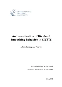 An Investigation of Dividend Smoothing Behavior in CIVETS