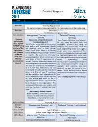 Detailed Program