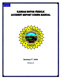 Kansas Motor Vehicle Accident Report Coding Manual