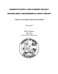 Mammoth Pacific I Replacement Project Revised Draft Environmental Impact Report