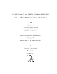 The Performance and Emissions Characteristics Of
