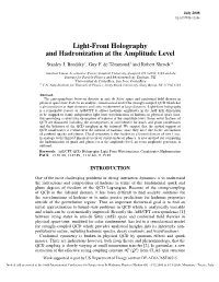 Light-Front Holography and Hadronization at the Amplitude Level