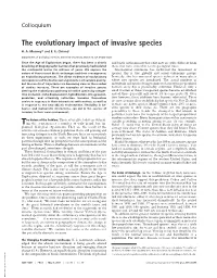 The Evolutionary Impact of Invasive Species