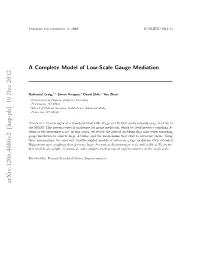 A Complete Model of Low-Scale Gauge Mediation
