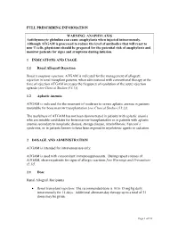 Full Prescribing Information Warning