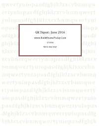 GK Digest : June 2016 Sdfghjklzxcvbnmqwertyuiopasdf