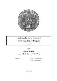 Implementation of Proactive Spam Fighting Te Niques