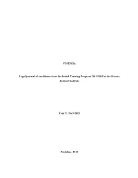 JUSTICIA Legal Journal of Candidates from the Initial Training Program