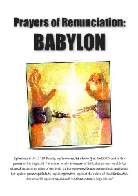 Prayers of Renunciation BABYLON