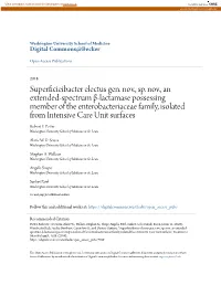 Superficieibacter Electus Gen. Nov., Sp. Nov., an Extended-Spectrum Î²