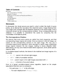 Table of Contents Stereopsis