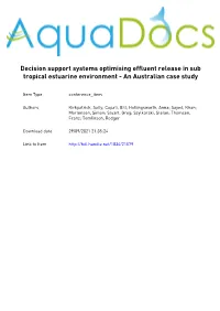 Decision Support Systems Optimising Effluent Release in Sub Tropical Estuarine Environment - an Australian Case Study