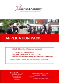 Moor End Academy Application Pack