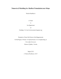 Numerical Modeling for Shallow Foundation Near Slope