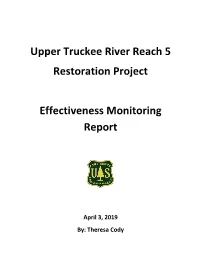 Upper Truckee River Reach 5 Restoration Project Effectiveness Monitoring Report