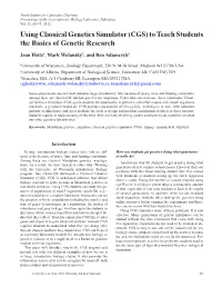 Using Classical Genetics Simulator (CGS) to Teach Students the Basics of Genetic Research
