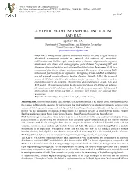 A Hybrid Model by Integrating Scrum and Rad