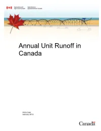 Annual Unit Runoff in Canada
