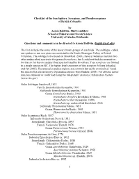 Checklist of the Pseudoscorpions (Arachnida: Pseudoscorpiones) of British Columbia