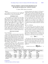 Development and Future Prospects of Rf Sources for Linac Applications