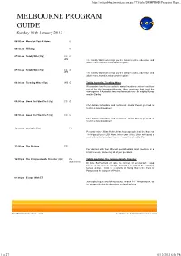 Melbourne Program Guide