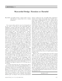 Myocardial Bridge: Harmless Or Harmful