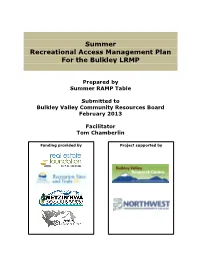 Summer Recreational Access Management Plan for the Bulkley LRMP