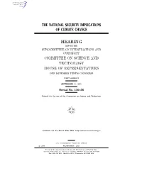 The National Security Implications of Climate Change