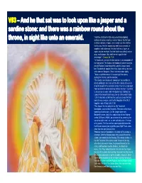 V#3 – and He That Sat Was to Look Upon Like a Jasper and a Sardine Stone: and There Was a Rainbow Round About The