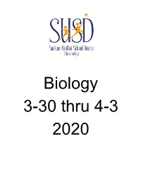 Biology Daily Lesson Log Week of 3/30/2020 - 4/3/2020