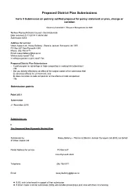 Form 5 Submission on Publicly Notified Proposal for Policy Statement Or Plan, Change Or Variation
