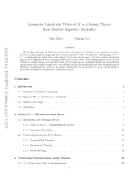 Geometric Langlands Twists of N = 4 Gauge Theory from Derived Algebraic Geometry