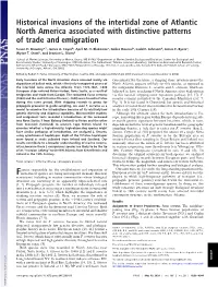 Historical Invasions of the Intertidal Zone of Atlantic North America Associated with Distinctive Patterns of Trade and Emigration