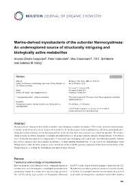Marine-Derived Myxobacteria of the Suborder Nannocystineae: an Underexplored Source of Structurally Intriguing and Biologically Active Metabolites
