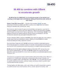 ​86 400 to Combine with Ubank to Accelerate Growth